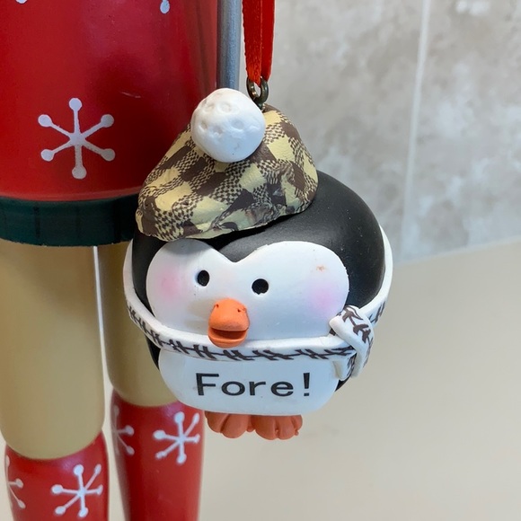 Golf Nutcracker with Christmas Sweater and Penguin Jingle Bell - Picture 6 of 7
